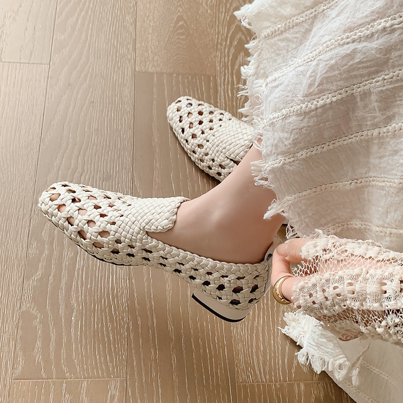 Casual Sandal Leather - Sandales tressées en cuir véritable pour