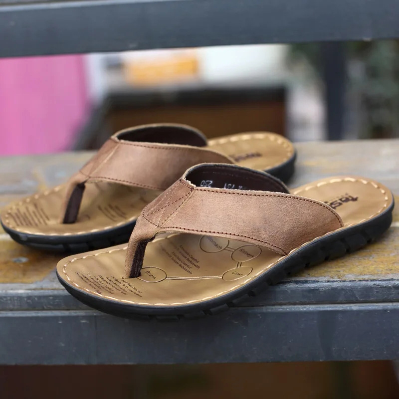 Roma rétro homme pantoufle cou - Flip Flop Leather Men avis et prix