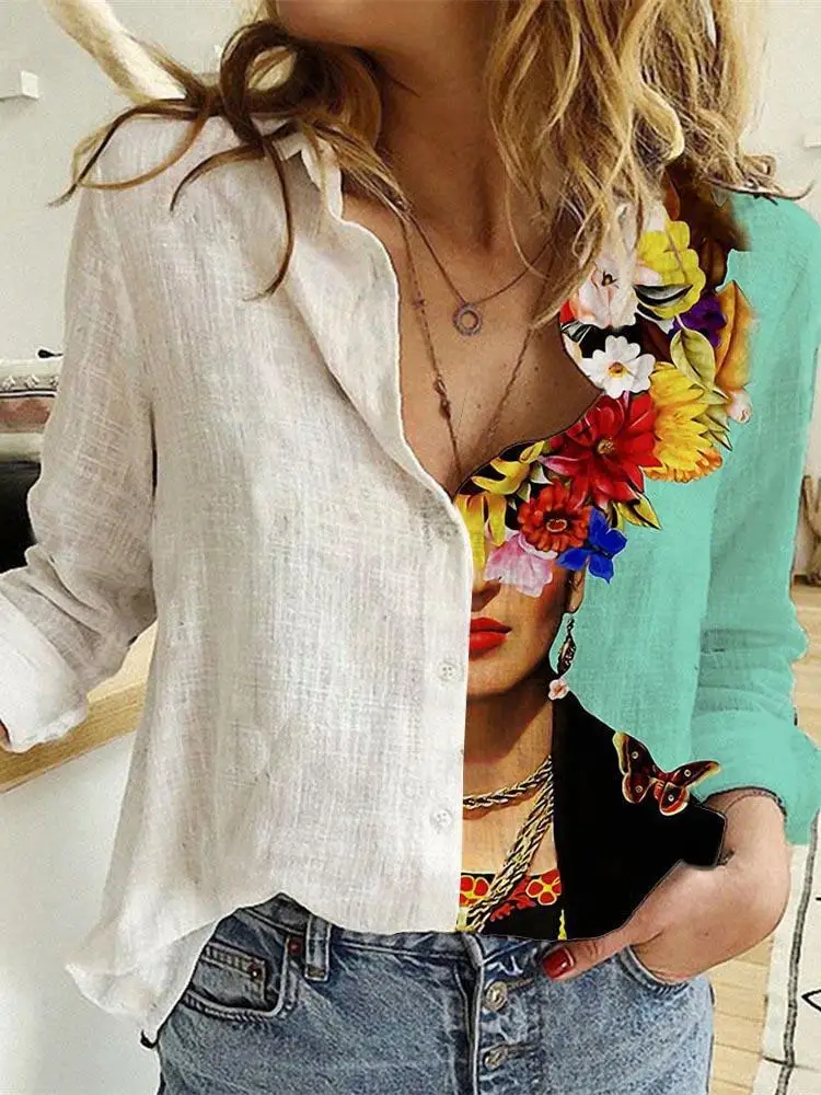 Femmes printemps et automne à  - Shirt Camp Collar avis et prix